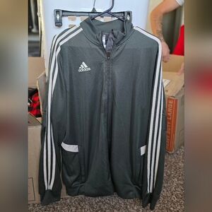 Adidas Men's Dark Gray Windbreaker Jacket